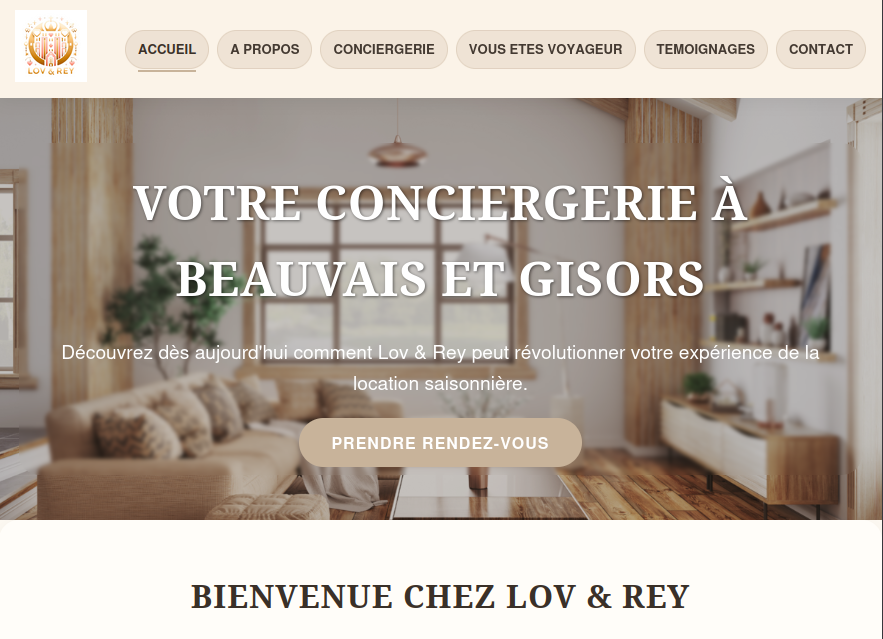 Aperçu du site Lov & Rey Conciergerie